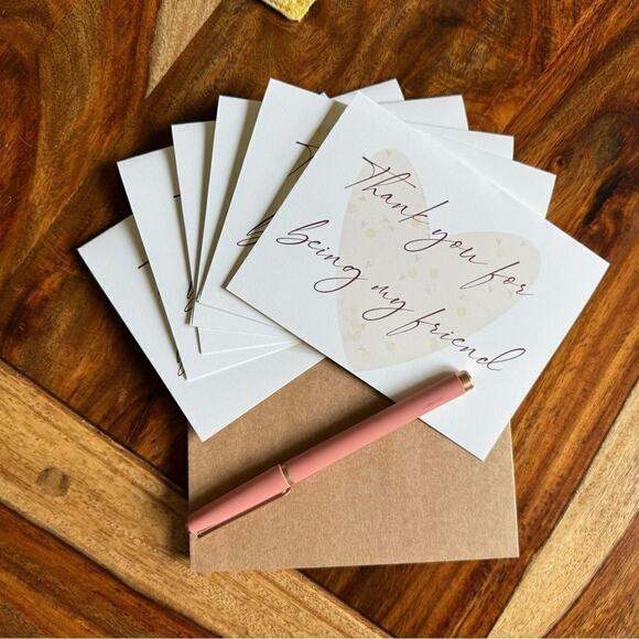 Thank You Cards Greeting Cards Blank Notes for Gift Friends Set of 6 & Envelopes - Picture 1 of 3